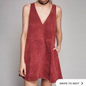 NWT Free People Retro Love Suede Mini Dress size L